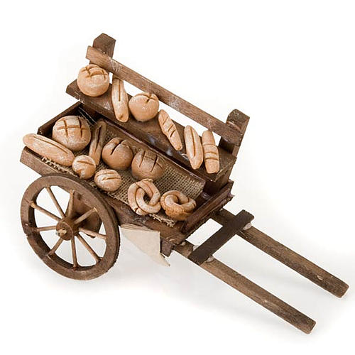 Neapolitan set accessory handcart wood with bread terracotta 1