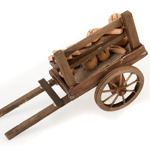 Neapolitan set accessory handcart wood with bread terracotta 3
