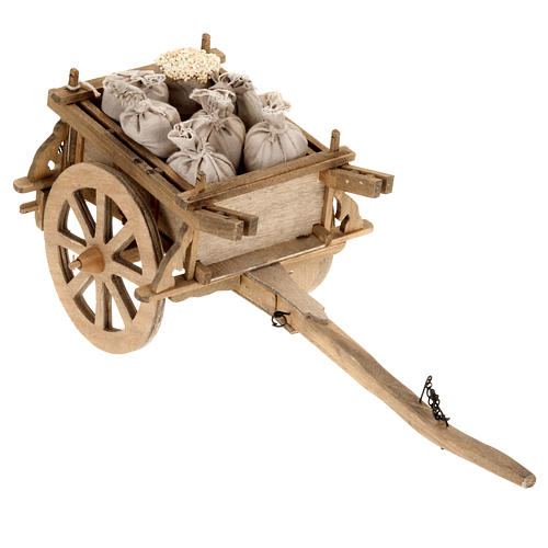 Nativity scene accessory, wooden cart, 12x15 cm 1