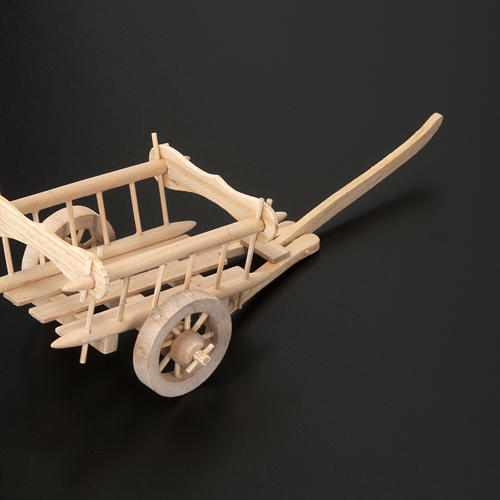 Nativity scene accessory, wooden cart 8x7 cm 3