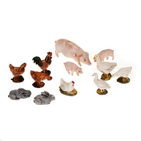 Animali presepe: Animali da cortile per presepe 12 pz Animali presepe: Animali da cortile per presepe 12 pz