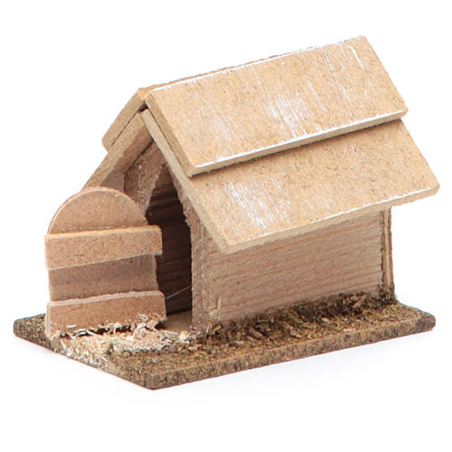Nativity scene, dog house in wood 10cm 2