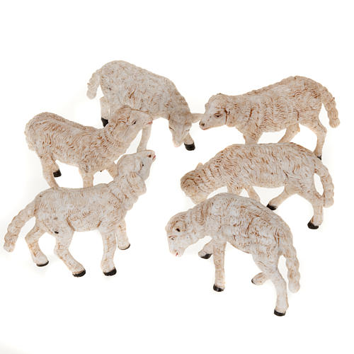 Schafe für Krippe, Set zu 6 Stück, für 14 cm Krippe 1
