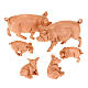 Famiglia di maiali per presepe 6 pz. 10 cm s1