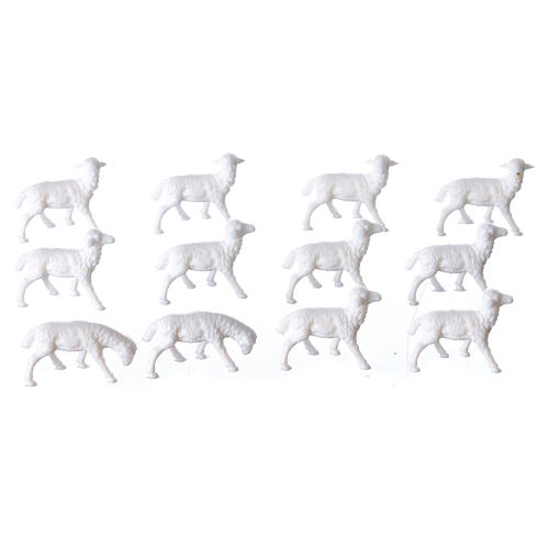 Ovelhas brancas 4-5 cm conjunto 12 peças 1