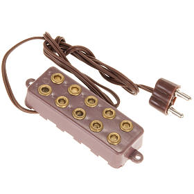 Luzes e Lamparinas para o Presépio: Bloco de 5 tomadas para luzes 3,5 e 4,5V Luzes e Lamparinas para o Presépio: Bloco de 5 tomadas para luzes 3,5 e 4,5V