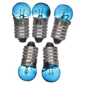 Light bulb, blue, E10, 5 pieces, 3,5-4,5v.