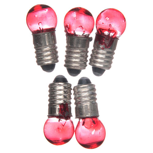 Light bulb, red, E5.5, 5 pieces, 3V 1