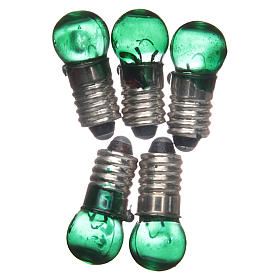 Light bulb, green, E5.5, 5pieces, 3V
