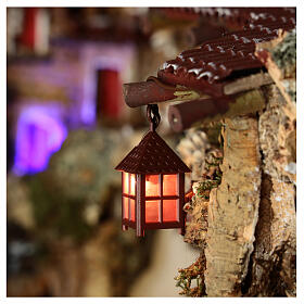 Nativity accessory, plastic lamp with red light, 4cm.