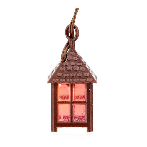 Nativity accessory, plastic lamp with red light, 4cm. 3