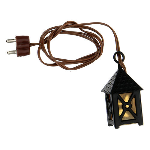 Nativity accessory, plastic lamp with yellow light, 4cm 3