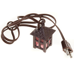 Luzes e Lamparinas para o Presépio: Lanterna plástico luz vermelha h 2,5 cm Luzes e Lamparinas para o Presépio: Lanterna plástico luz vermelha h 2,5 cm