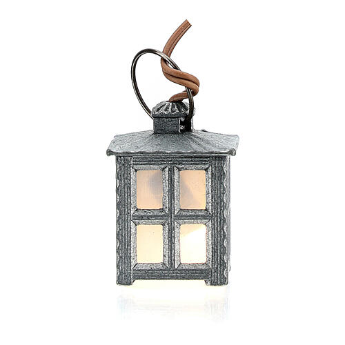 Nativity accessory, metal lamp with white light, 2.5cm 3