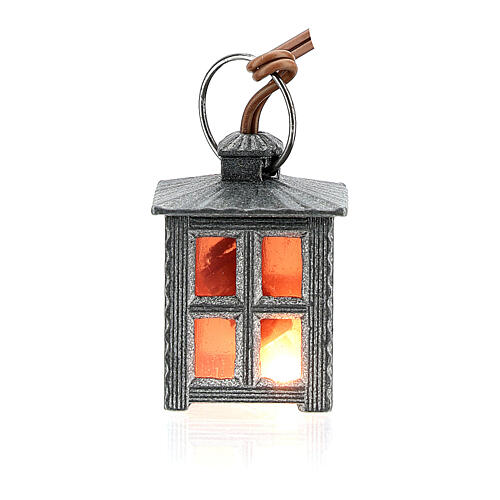 Nativity accessory, metal lamp with red light, 2.5cm 3