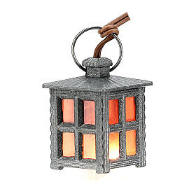 Nativity accessory, metal lamp with red light, 2.5cm
