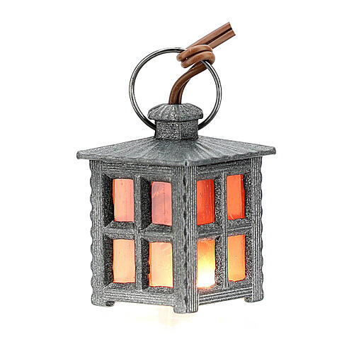 Nativity accessory, metal lamp with red light, 2.5cm 1
