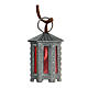 Nativity accessory, metal hexagonal lamp with red light, 3.5cm s1
