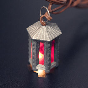 Lámparas y Luces: Farol metal luz roja hexagonal h. 3,5 cm. Lámparas y Luces: Farol metal luz roja hexagonal h. 3,5 cm.