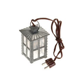 Luzes e Lamparinas para o Presépio: Lanterna metal luz branca h 4 cm Luzes e Lamparinas para o Presépio: Lanterna metal luz branca h 4 cm