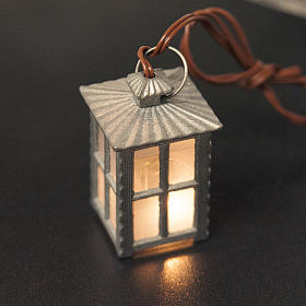 Luzes e Lamparinas para o Presépio: Lanterna metal luz branca h 4 cm Luzes e Lamparinas para o Presépio: Lanterna metal luz branca h 4 cm