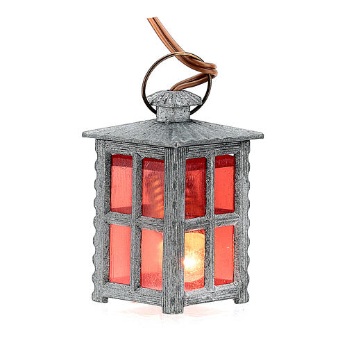 Nativity accessory, metal lamp with red light, 4cm 1