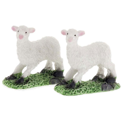 Schafe für Krippe aus Harz 2 Stücke 1
