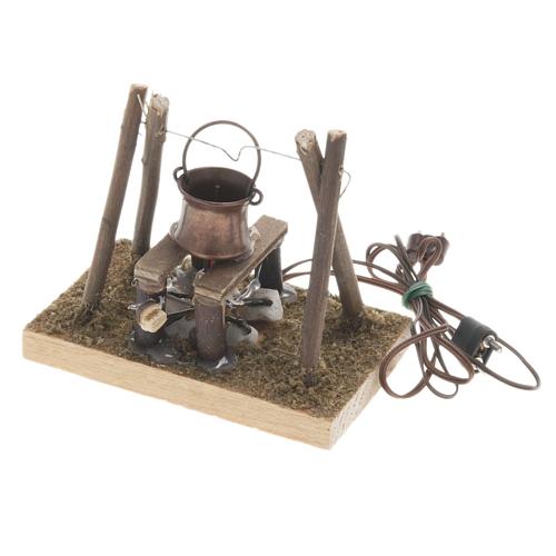 Nativity Scene accessory, fire with smoke, distillate 2