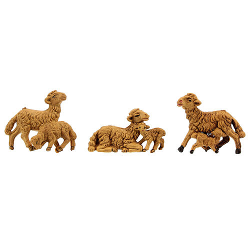 Nativity scene figurines, brown sheep 10 pieces 8 cm 2