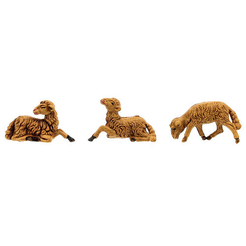 Nativity scene figurines, brown sheep 10 pieces 8 cm 3