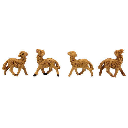 Nativity scene figurines, brown sheep 10 pieces 8 cm 4