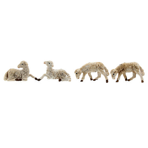 Schafe, Set zu 10 Stück, aus Kunststoff, für 8 cm Krippe, sortiert 2
