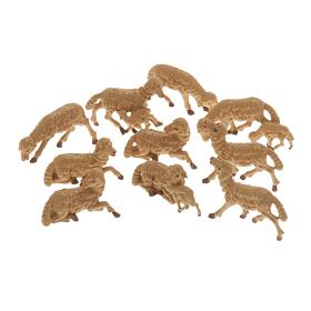 Nativity scene figurines, brown sheep 10 pieces 10 cm