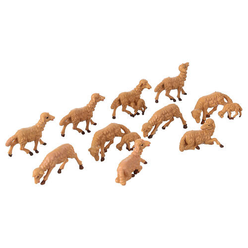 Brebis marron crèche de 10 cm 10 pc 4