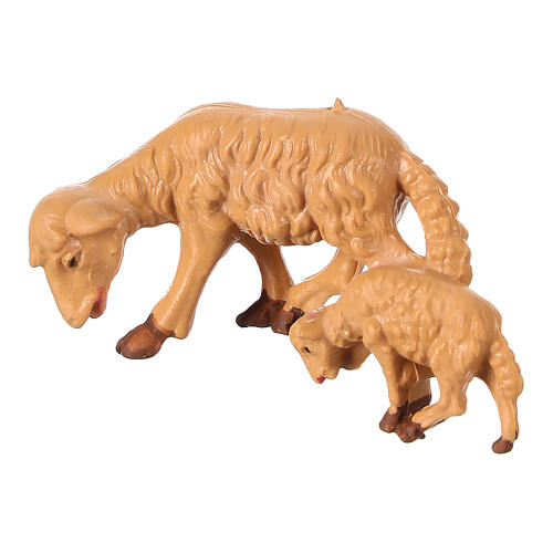 Pecore presepe plastica marrone 10 pz. 10 cm 2