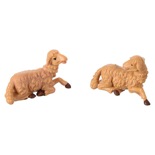 Pecore presepe plastica marrone 10 pz. 10 cm 5