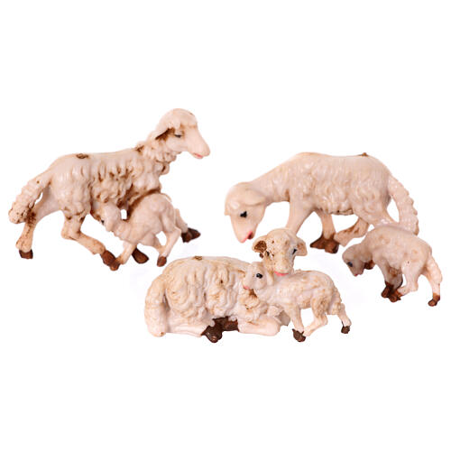 Nativity scene figurines, sheep 10 pieces 10 cm 2