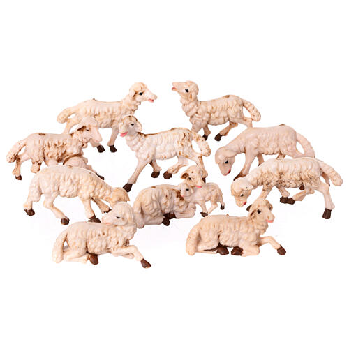 Pecore presepi plastica assortite 10 pz. 10 cm 1