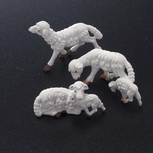 Schafe Krippen aus weißer Plastik 10 Stück, für 10 cm Krippe 2