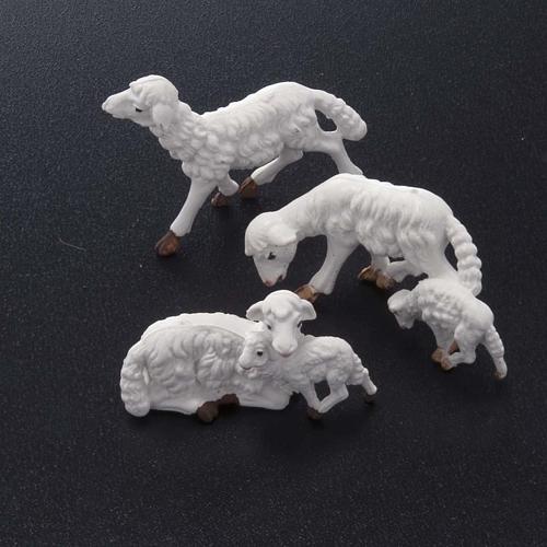 Pecore presepe plastica bianca 10 pz. 10 cm 2