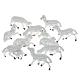 Pecore presepe plastica bianca 10 pz. 10 cm s1