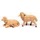 Schafe Krippe aus brauner Plastik 4 Stücke 12 cm hoch s2