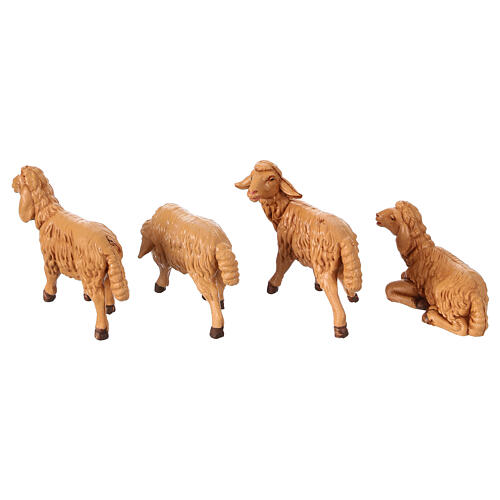 Pecore presepe plastica marrone 4 pz. 12 cm 4