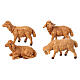 Pecore presepe plastica marrone 4 pz. 12 cm s1
