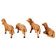 Pecore presepe plastica marrone 4 pz. 12 cm s4