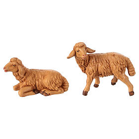 Nativity scene figurines, brown plastic sheep, 4 pieces 12cm