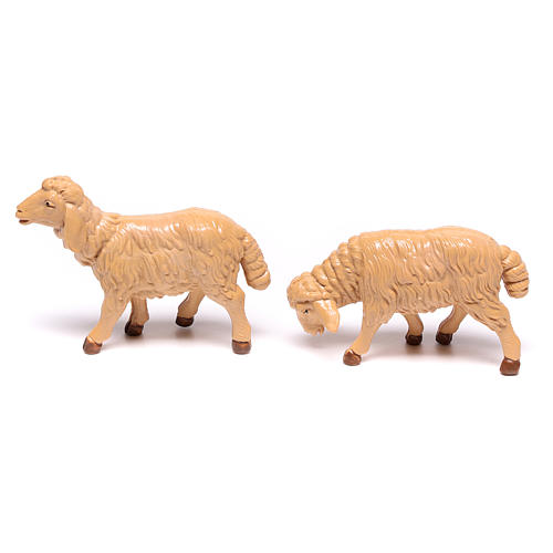 Nativity scene figurines, brown plastic sheep, 4 pieces 12cm 3