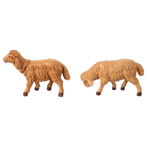 Nativity scene figurines, brown plastic sheep, 4 pieces 12cm 3