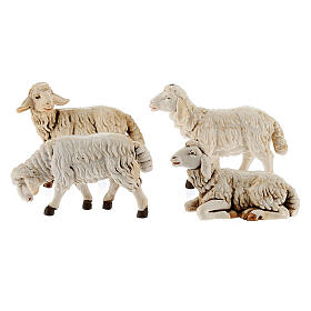 Krippenfiguren Schafe aus Kunststoff Verpackungseinheit zu 4 Stück sortiert für 12 cm Krippe