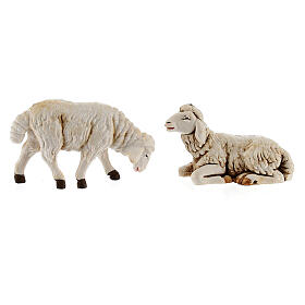 Moutons plastique assortis pour crèche de 12 cm, 4 pc